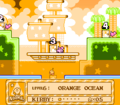 A portion of the level hub for Orange Ocean in Kirby's Adventure