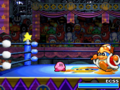 King Dedede starts walking towards Kirby. (Kirby Super Star Ultra)