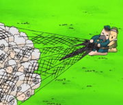 Bookem helps a shepherd get his flock in order.