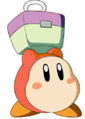 A Waddle Dee holding a small cooler