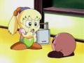 Tiff sends Kirby off to deliver to King Dedede, giving him specific instructions not to eat it.