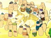 The Cappies laugh at King Dedede and Escargoon after they land into the deep custard left over.