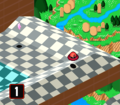 Leaving the left platform with UFO (better move quick!) (Hole 8)