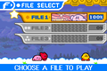 A 100% completed save file in Kirby & The Amazing Mirror.