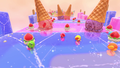 Kirbys racing on the Ice Cream race course