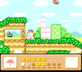 Spying a 1-Up behind a barrier weak to Parasol