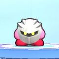 Kirby wearing the Meta Knight Dress-Up Mask in Kirby's Return to Dream Land Deluxe