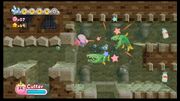 Kirby startles the Barracu.