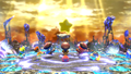 The mages call down a Warp Star to send Kirby off