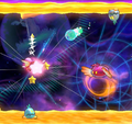 Kirby battling two Dupas and a Dippa.