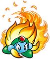 Artwork with flames from Kirby Super Star Ultra