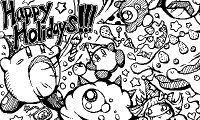 Illustration made for the Kirby: Triple Deluxe community in celebration of the holiday season, drawn by Shinya Kumazaki