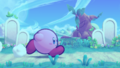 Kirby running in Cookie Country