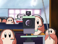Escargoon and the Waddle Dees take position to start filming