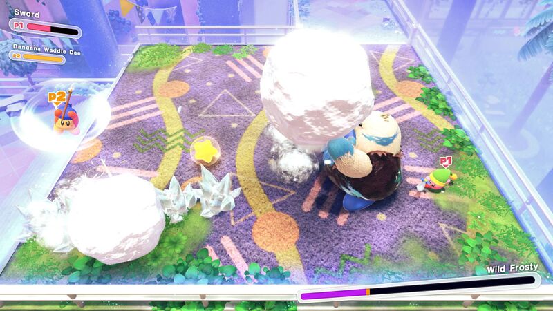 File:KatFL Kirby and Bandana Waddle Dee vs Wild Frosty screenshot.jpg