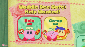 KatFL Waddle Dee Cafe Help Wanted player select screenshot.png