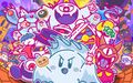 Halloween 2017 illustration from the Kirby JP Twitter featuring a candy based on Mr. P. Umpkin