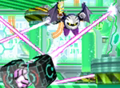 Meta Knightmare Returns credits picture of Meta Knight avoiding the Security Lasers