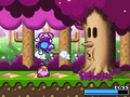 Kirby watches his helper get hit by Air Bullets in Whispy's Revenge of Kirby Super Star Ultra