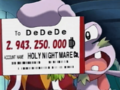 Escargoon shows Tiff King Dedede's bill from Night Mare Enterprises to prove his innocence.