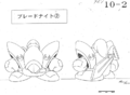 Kirby: Right Back at Ya! animator sheet showing front and back views