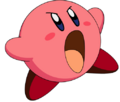 Artwork of Kirby inhaling from Kirby: Right Back at Ya!