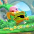 Tip image of Kirby riding piggyback on Sir Kibble in Kirby Star Allies