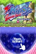 Title screen of the Kirby: Squeak Squad demo