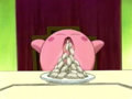 Kirby is treated to the leftover dumplings at Kawasaki's.