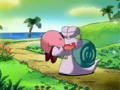 Escargoon runs into Kirby who seemingly remembers him
