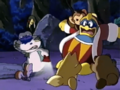 King Dedede and Escargoon are attacked by Acore's animal residents.