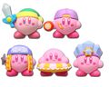Five more Kirby figurines from the "KIRBY MUTEKI! SUTEKI! CLOSET" merchandise line.