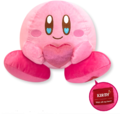 A big plushie of Kirby from "Kirby With All My Heart" merchandise series